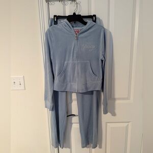 Juicy Couture Sky Blue Velour Hoodie
